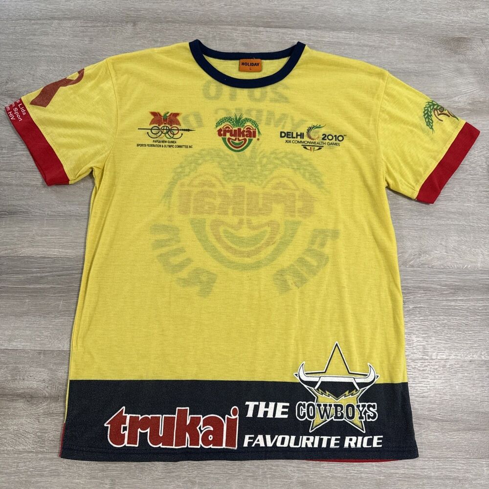 Trukai Fun Run Shirt 2010 Papua New Guinea Cowboys Men’s Large Yellow